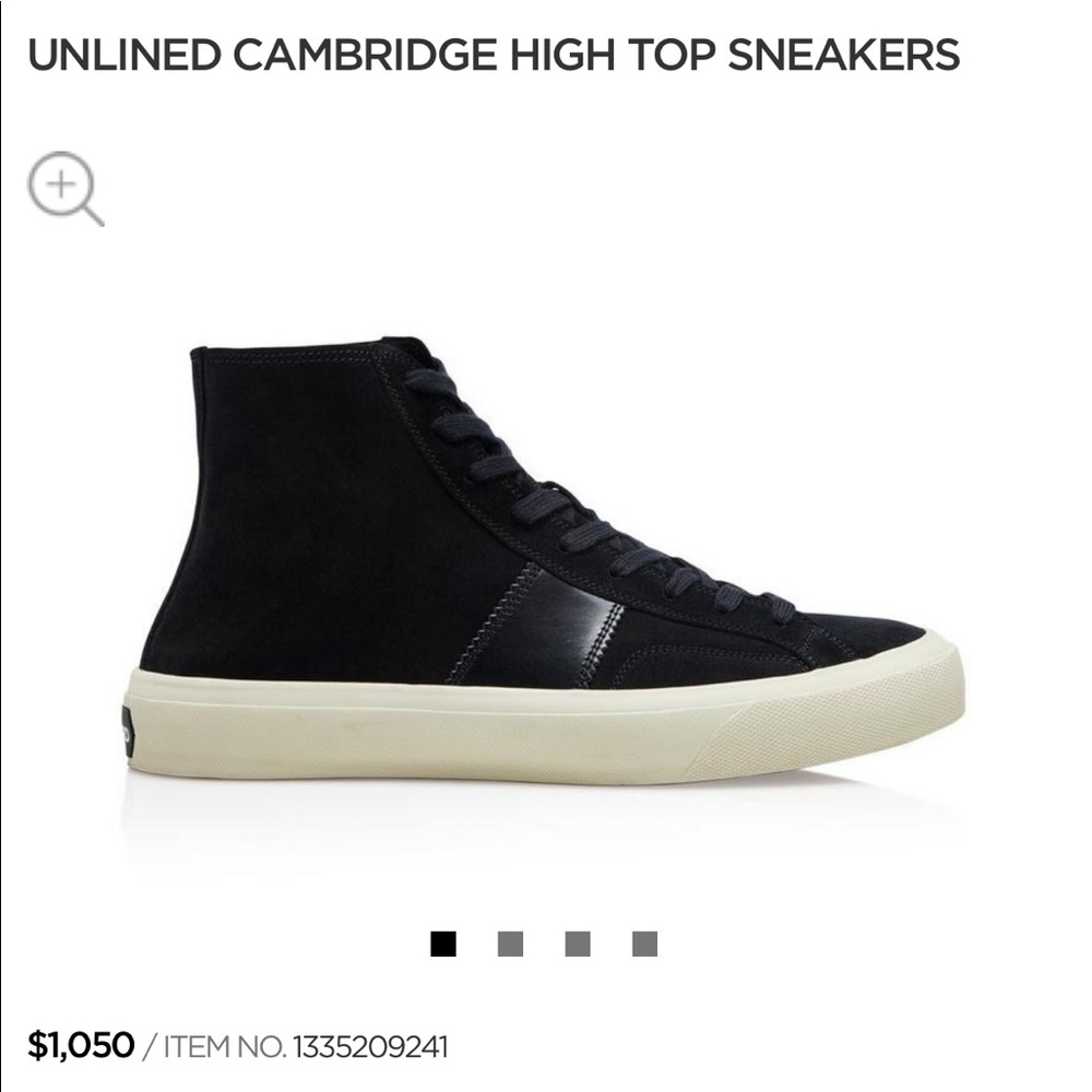 TOM FORD CAMBRIDGE HIGH TOP SNEAKER SHOE BLACK SUEDE W LEATHER SIZE 9US 42EU